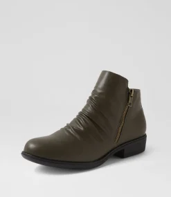 Women I LOVE BILLY Boots-Rosie Olive Black Ankle Boots