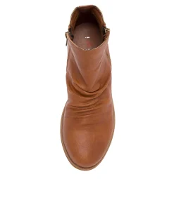 Women I LOVE BILLY Boots-ROSIE TAN SMOOTH ANKLE BOOTS