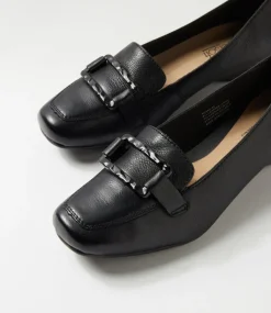 Women SUPERSOFT Comfort|Heels-Rosse Black Leather Shoes