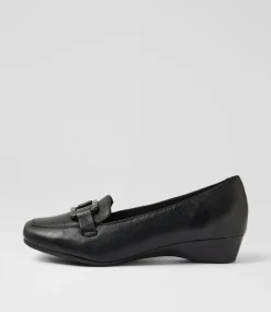 Women SUPERSOFT Comfort|Heels-Rosse Black Leather Shoes