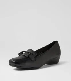 Women SUPERSOFT Comfort|Heels-Rosse Black Leather Shoes