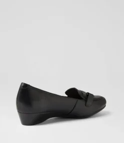 Women SUPERSOFT Comfort|Heels-Rosse Black Leather Shoes