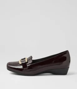 Women SUPERSOFT Comfort|Heels-Rosse Merlot Crinkle Patent Shoes