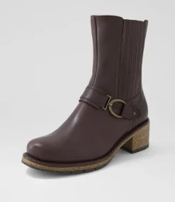 Women COLORADO Boots-Rostrum Brown Pull Up Leather Ankle Boots