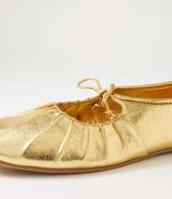 Women I LOVE BILLY Flats-Rotellie Gold Shine Patent Pu Flat Shoes