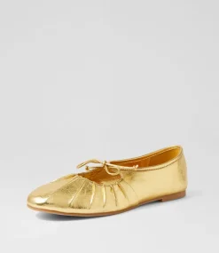 Women I LOVE BILLY Flats-Rotellie Gold Shine Patent Pu Flat Shoes