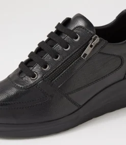 Women SUPERSOFT Comfort|Sneakers-Ruccois Black Leather Sneakers