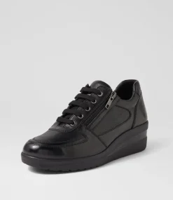 Women SUPERSOFT Comfort|Sneakers-Ruccois Black Leather Sneakers
