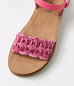 Women I LOVE BILLY Wedges|Sandals-Ruche Lipstick Weave Sandals