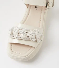 Women TOP END Sandals-Rulia Ivory Patent Leather Sandals