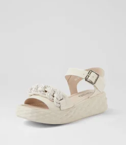 Women TOP END Sandals-Rulia Ivory Patent Leather Sandals