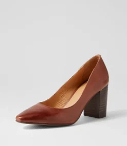 Women DIANA FERRARI Heels-SABENA DF MAHOGANY DK BROWN HEEL LEATHER