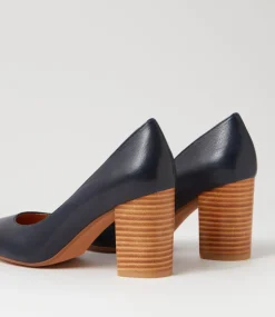 Women DIANA FERRARI Heels-Sabena Navy Natural Leather Heels