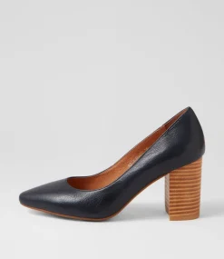 Women DIANA FERRARI Heels-Sabena Navy Natural Leather Heels