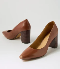 Women DIANA FERRARI Heels-Sabena Walnut Dark Brown Leather Heels