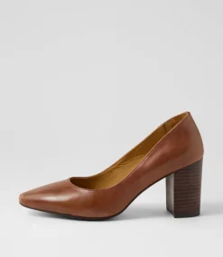 Women DIANA FERRARI Heels-Sabena Walnut Dark Brown Leather Heels