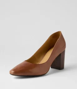 Women DIANA FERRARI Heels-Sabena Walnut Dark Brown Leather Heels