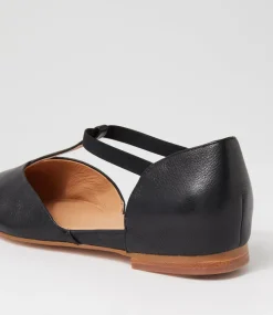 Women TOP END Flats-Saddie Black Leather Flat Shoes