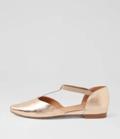 Women TOP END Flats-Saddie Champagne Crush Leather Flat Shoes