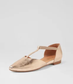 Women TOP END Flats-Saddie Champagne Crush Leather Flat Shoes