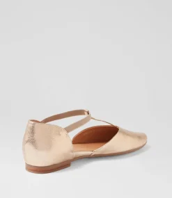 Women TOP END Flats-Saddie Champagne Crush Leather Flat Shoes