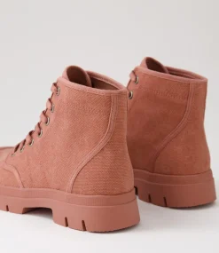 Women TOP END Boots-Sagar Blush Canvas Ankle Boots