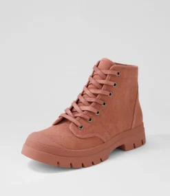 Women TOP END Boots-Sagar Blush Canvas Ankle Boots