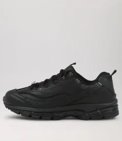 COLORADO Sport School Shoes|Junior School Shoes-Sage Jnr E Lace Lol Black Leather Sneakers