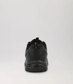COLORADO Sport School Shoes|Junior School Shoes-Sage Jnr E Lace Lol Black Leather Sneakers