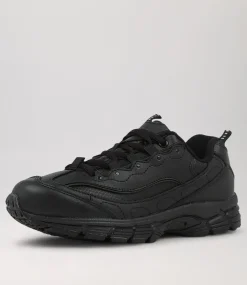 COLORADO Sport School Shoes|Junior School Shoes-Sage Jnr E Lace Lol Black Leather Sneakers
