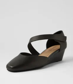 Women SUPERSOFT Comfort|Heels-Sagie2 Black Leather Heels