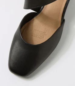 Women SUPERSOFT Comfort|Heels-Sagie2 Black Leather Heels