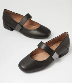 Women SUPERSOFT Comfort|Flats-Saigon Black Leather Flat Shoes