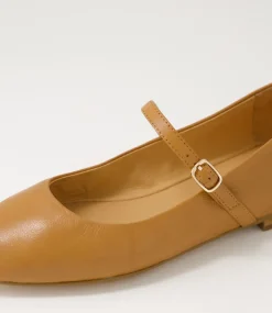 Women TOP END Flats-Sairo Dark Tan Leather Flat Shoes