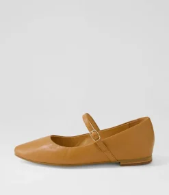 Women TOP END Flats-Sairo Dark Tan Leather Flat Shoes