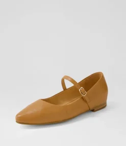 Women TOP END Flats-Sairo Dark Tan Leather Flat Shoes