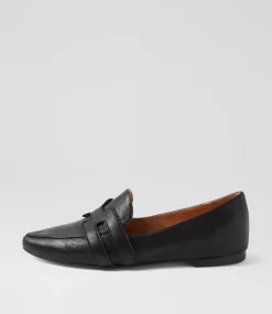 Women TOP END Loafers|Flats-Salti Black Leather Loafers