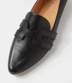 Women TOP END Loafers|Flats-Salti Black Leather Loafers