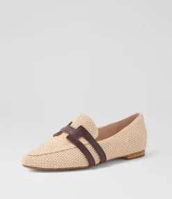 Women TOP END Loafers|Flats-Saltis Nougat Choc Fabric Loafers