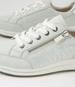 Women SUPERSOFT Comfort|Sneakers-Samm White Silver Font Leather Sneakers