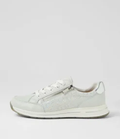 Women SUPERSOFT Comfort|Sneakers-Samm White Silver Font Leather Sneakers