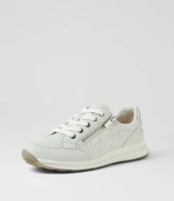 Women SUPERSOFT Comfort|Sneakers-Samm White Silver Font Leather Sneakers