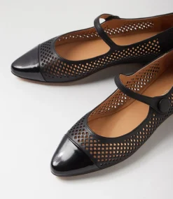 Women TOP END Flats-Sandor Black Patent Leather Ballet Flats