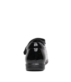 LYNX Junior School Shoes-SASHA VEL BLACK