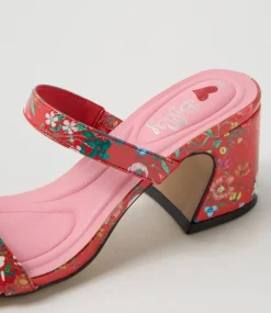 Women I LOVE BILLY Heels|Sandals-Sashay Red Botanic Patent Synthetic Sandals