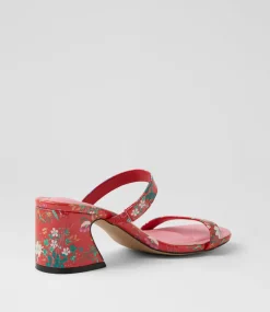 Women I LOVE BILLY Heels|Sandals-Sashay Red Botanic Patent Synthetic Sandals