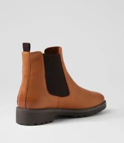 Women SUPERSOFT Boots-Sashis New Tan Leather Chelsea Boots