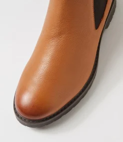 Women SUPERSOFT Boots-Sashis New Tan Leather Chelsea Boots