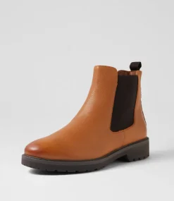 Women SUPERSOFT Boots-Sashis New Tan Leather Chelsea Boots
