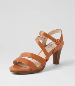 Women SUPERSOFT Comfort|Heels-Sassa Dark Tan Leather Sandals